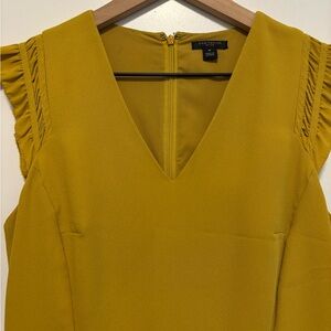 Ann Taylor Golden Yellow V-Neck Dress